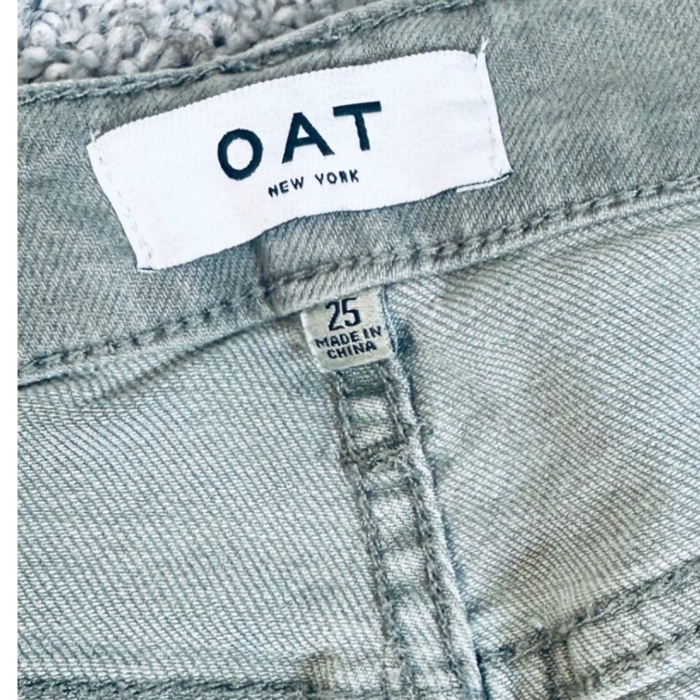OAT New York Wide Leg Crop Pants Womens 25 High Rise Stretch Earthy Minimalist - Picture 9 of 9